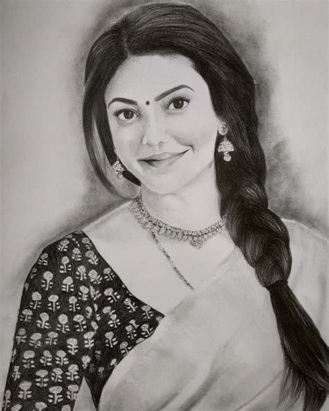 kajal drawing|kajal agarwal pencil drawing.